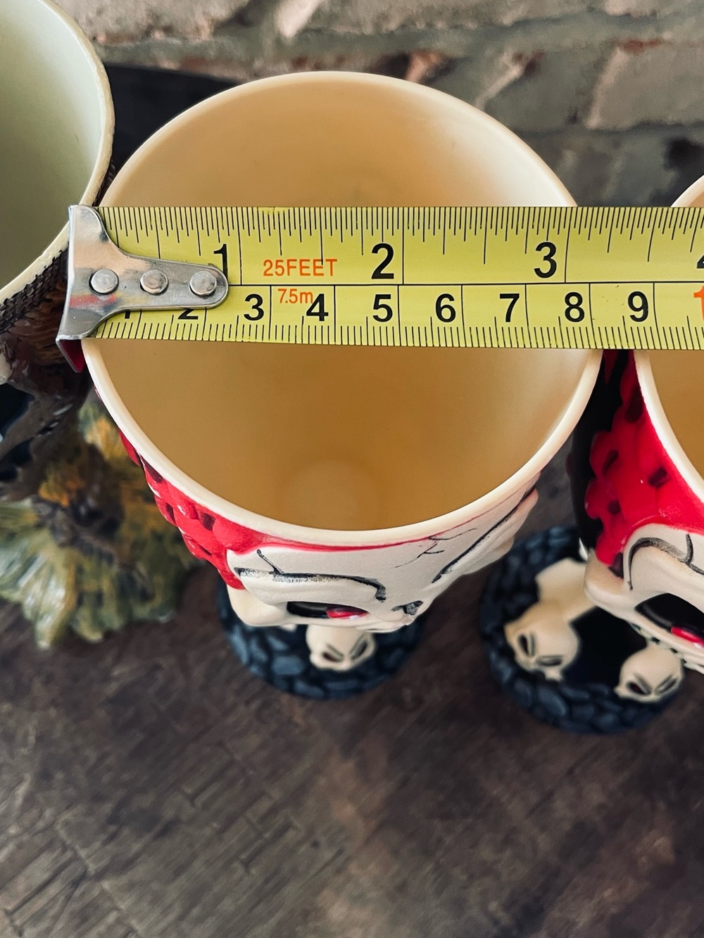 Vintage Halloween 6 Goblet Set Clown Skull Mummy Frankenstein Scarecrow Pirate - Picture 11 of 13